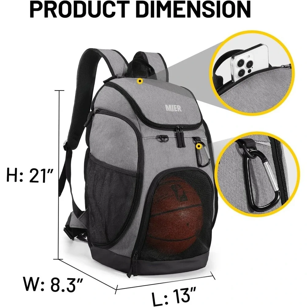 Mier Gym Backpack 40L Basketball Backpack with Ball Compartment Shoes Storage LG